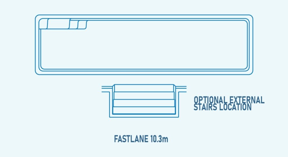 Compass Fibreglass Pool Outline Fastlane 10.3