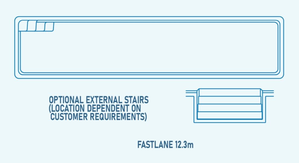 Compass Fibreglass Pool Outline Fastlane Lap Pool 12.3