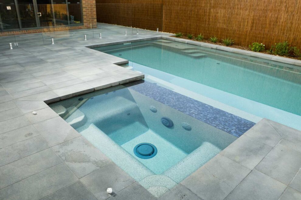 Pool and spa combo with Compass pool and spa